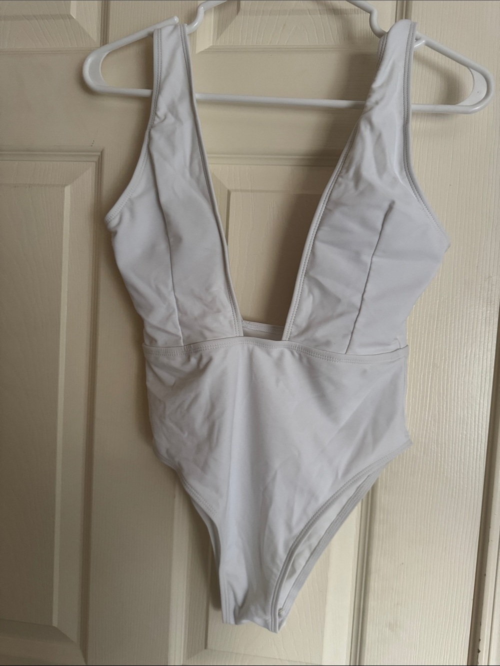 ZAFUL White Deep V Kids One-Piece Swimsuit